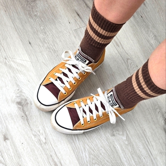 Converse | CTAS brown canvas sporty boho platform sneakers | WMS 7.5 - Picture 1 of 13